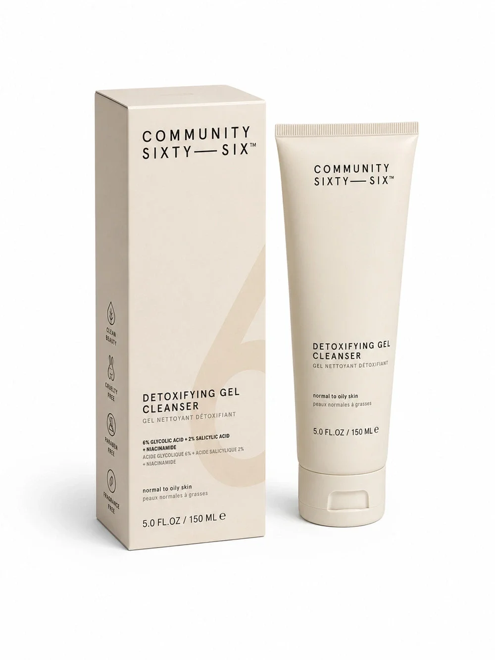 Community Sixty-Six Detoxifying Gel Cleanser 150ml / 5.0 fl oz New